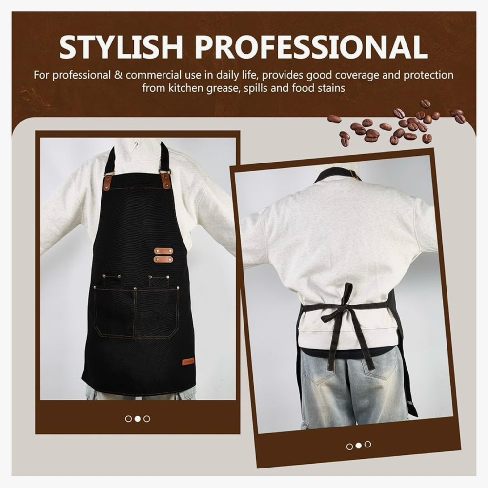 APRON PANDA Heavy-duty Lightweight Spun Poli-Apron Pockets Accents#0901259 - Picture 10 of 13